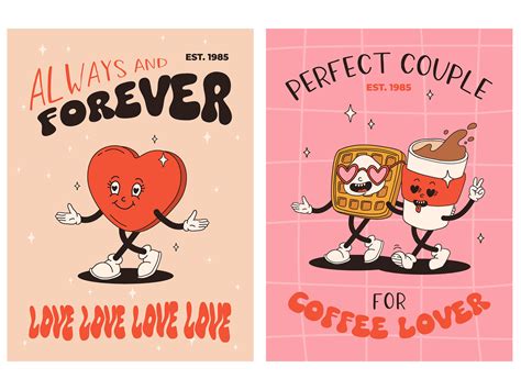 Valentines day retro poster by Tanya Bosyk on Dribbble