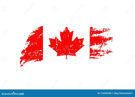 Vintage Canadian Flag Illustration. Vector Flag Of Canada On Grunge ...