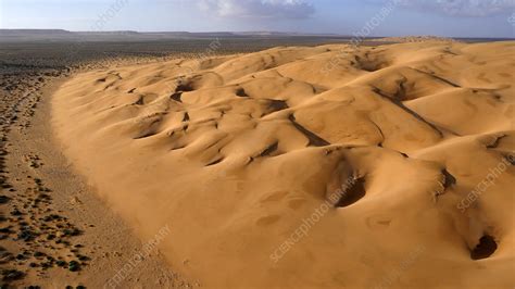 Barchan dunes, Morocco - Stock Image - C028/4168 - Science Photo Library