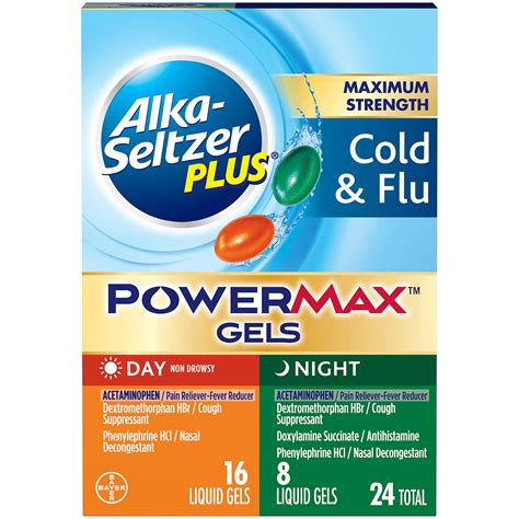 Buy Alka-Seltzer Plus Power Max Cold and Flu Medicine, Day+Night, - Maximum Strength (Per 4 Hour ...