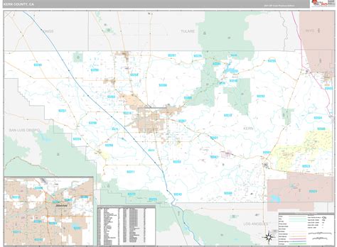 Kern County, CA Wall Map Premium Style by MarketMAPS - MapSales