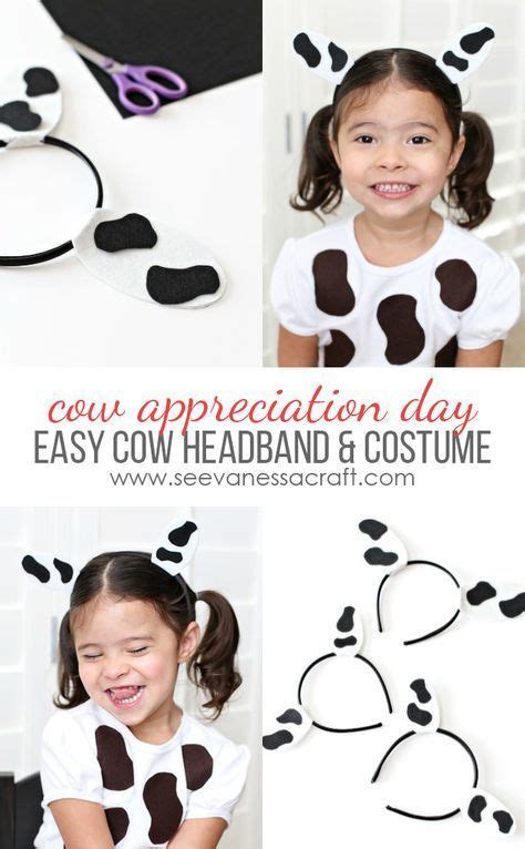 Easy Cow Costume and Headband for Chick Fil A Cow Appreciation Day Kids ...