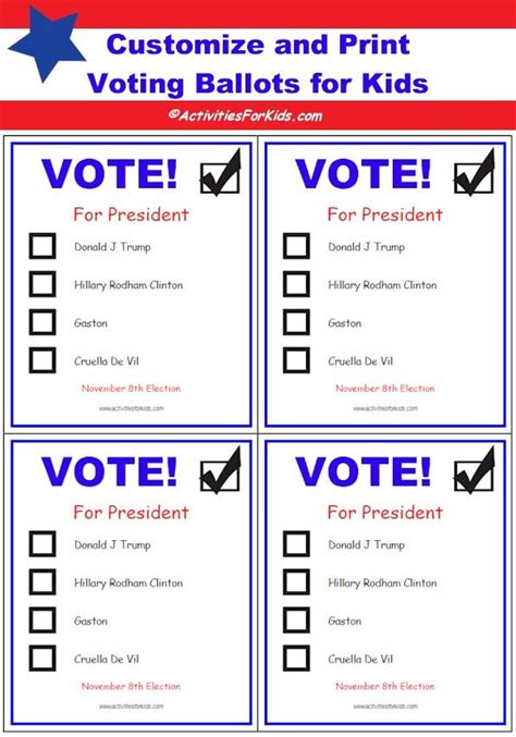 Free Printable Ballots for Kids - Classroom Voting Ballot | Valentines day | Voting ballot ...