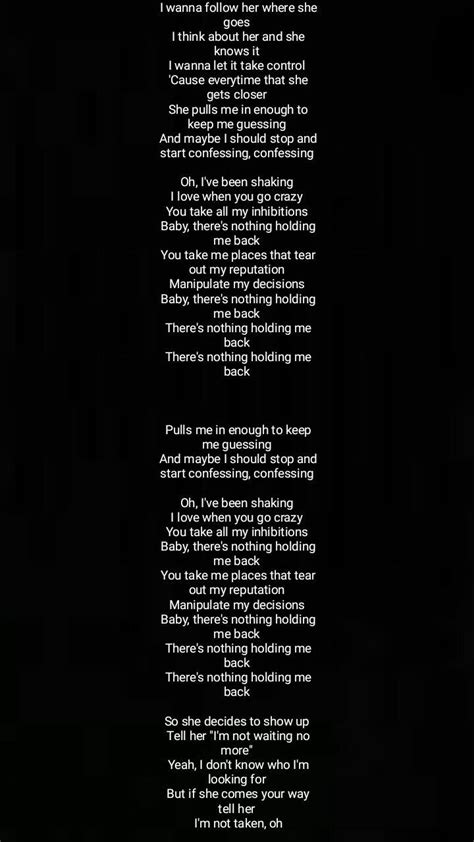 There's nothing holding me back lyrics | Lyric quotes, Lyrics, Music lyrics