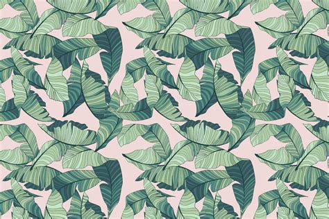 Pink & Green Tropical Leaf Wallpaper Mural | Hovia UK | Leaf wallpaper, Palm leaf wallpaper ...