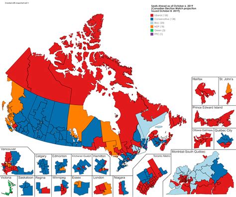 Canadian Election Watch: Mapped Projection Update: Innovative 10/3-7, Mainstreet 10/5-7