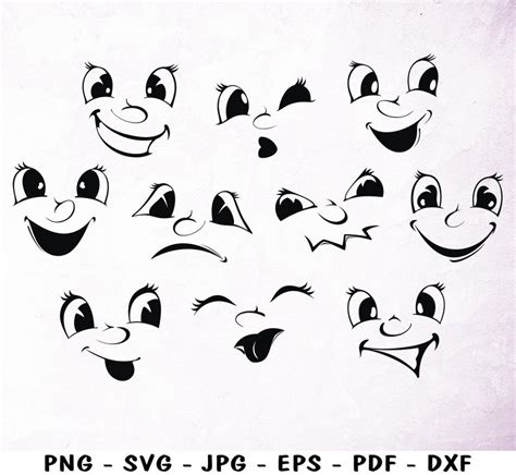 Face Svg Faces Emotions print Svg/Png Faces Bundle Clipart | Etsy