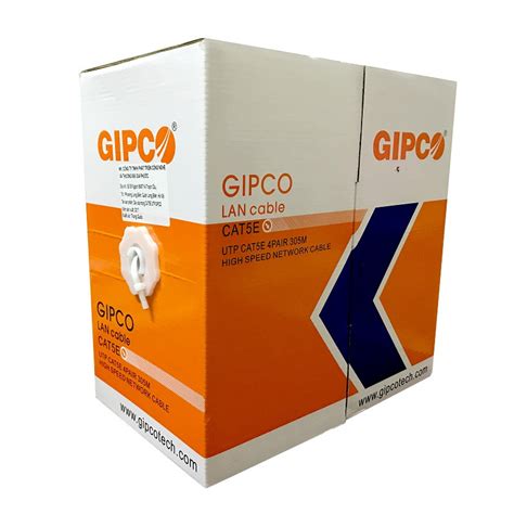 Thùng dây cáp mạng 305M GIPCO CAT5E UTP 0386 - Hàng chính hãng - Phụ kiện thiết bị mạng ...