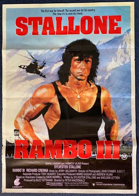 All About Movies - Rambo 3 Poster Original One Sheet 1988 Sylvester Stallone Richard Crenna