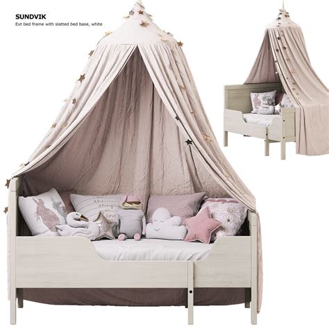 Children bed SUNDVIKwith canopy ikea 3D model | CGTrader