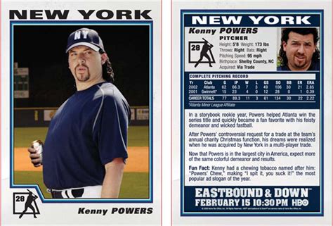 Kenny Powers Baseball Card Gallery From HBO's Eastbound & Down