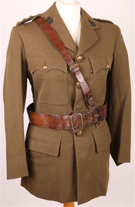British Army WW2 uniform, Captain Dr Bennett Officer`s No2 service dress tunic, trousers and Sam