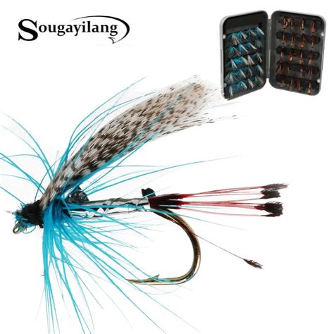 Sougayilang 40pcs Salmon Fly Fishing Artificial Lures Fly for Fishing ...