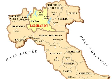 MAP OF LOMBARDY, ITALY מפת לומברדיה, איטליה