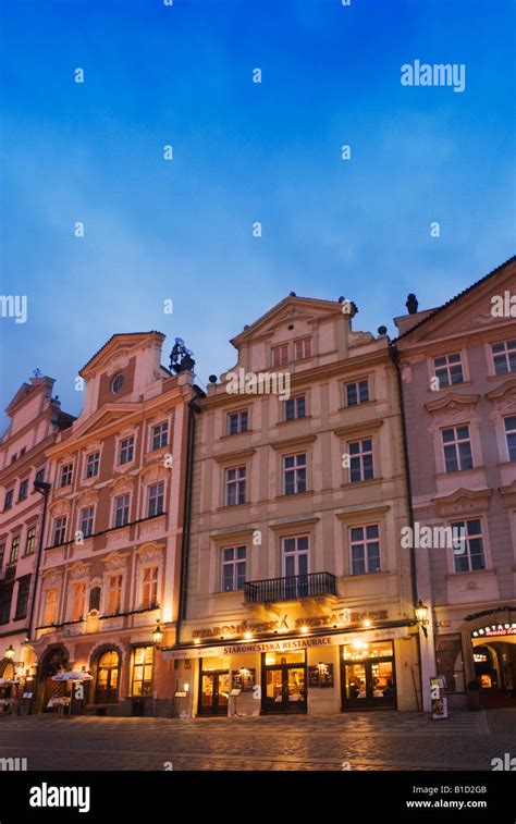 Main Square in Prague at night, Czech Republic Stock Photo - Alamy