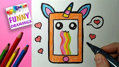 Step By Step Kawaii Cute Easy Drawings For Kids - Rectangle Circle