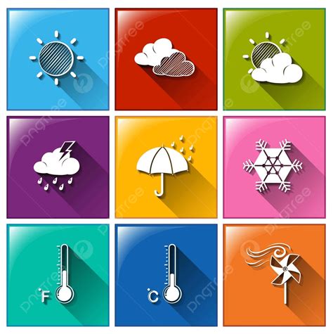 Forecast Icons Illustration Symbols Cartoon Vector, Illustration, Symbols, Cartoon PNG and ...