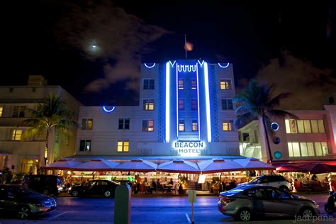 One of the many famous hotels on Ocean Drive, Beacon Hotel lights up in ...