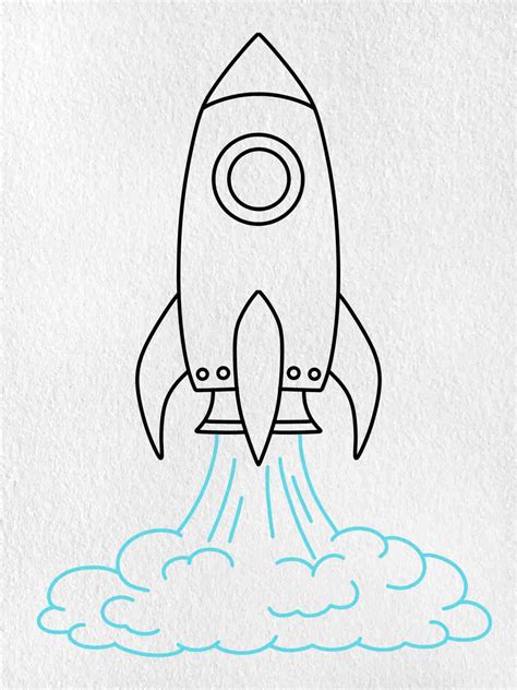 Cartoon Rocket Drawing - HelloArtsy