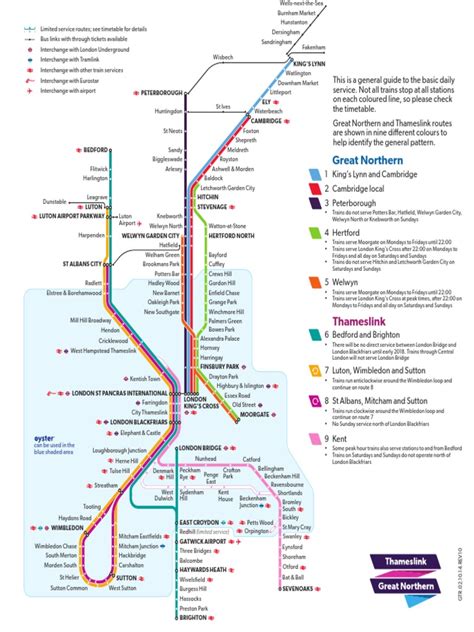 Great Northern and Thameslink Route Map | Passenger Rail Transport ...