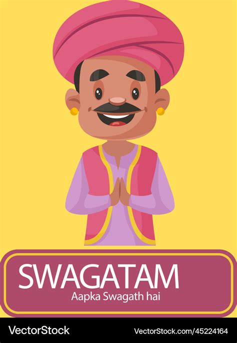 Swagatam aapka swagath hai mascot logo Royalty Free Vector