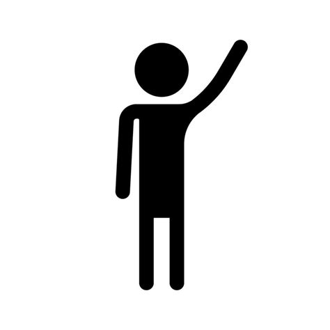 Person silhouette icon with hand raised. Vector. 26530460 Vector Art at ...