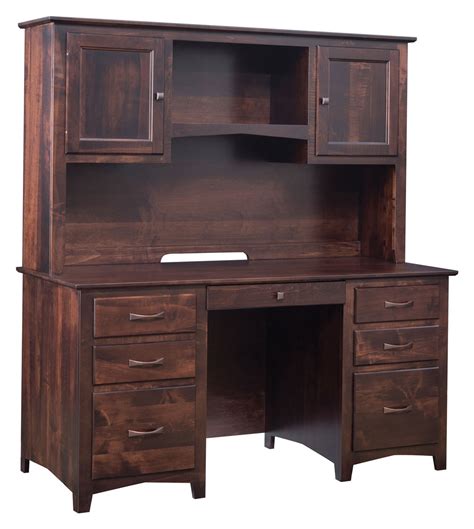 Linwood 60 inch Executive Desk with Linwood 60 inch Hutch - Ohio Hardwood Furniture