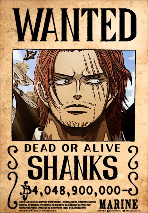 Shanks - WANTED // One Piece cap. 957 by goldenhans on DeviantArt | One piece, One piece drawing ...