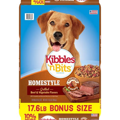 KIBBLES 'N BITS Homestyle Grilled Beef & Vegetable Flavors Dry Dog Food ...