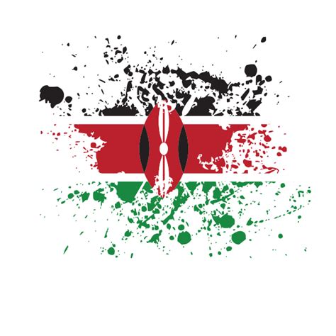 Kenyan flag ink splatter | Free SVG