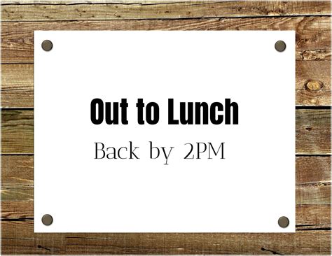 FREE Editable and Printable Out to Lunch Sign | Instant Download