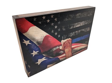 American Flag Police Wall Art - Relic Wood