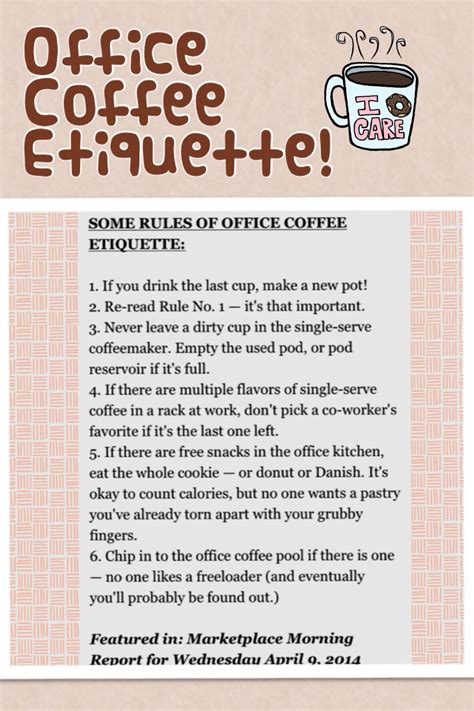 Office Coffee Etiquette via @Marketplace Radio http://www.marketplace ...