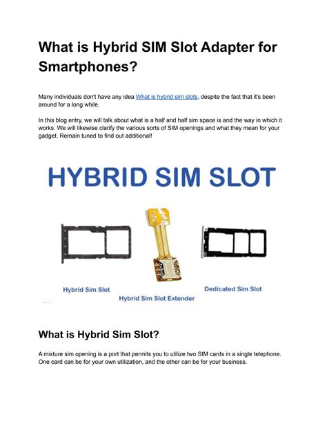 What is Hybrid SIM Slot Adapter for Smartphones ? by plexustecseo - Issuu