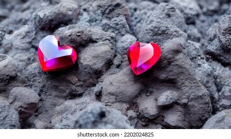 Heartshaped Gemstones Romantic Wallpaper 3drendering Stock Illustration 2202025015 | Shutterstock