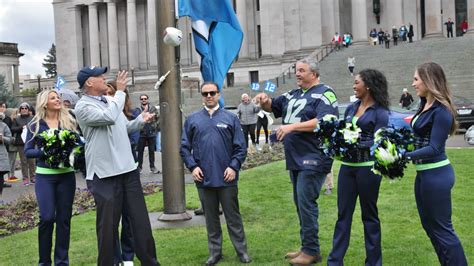 Seahawks 12 Flag Raising At State Capitol