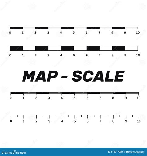 Map Scales Graphics for Measuring Distances. Scale Measure Map V Stock ...