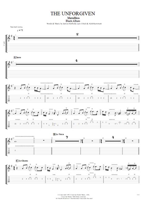 The Unforgiven Tab by Metallica (Guitar Pro) - Guitars, Bass & Backing Track | mySongBook