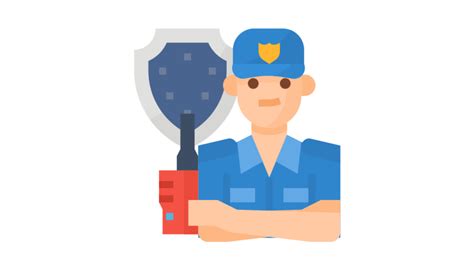 security guard job Flat Animation Icon on Transparent Background. HD Video Motion Graphic ...