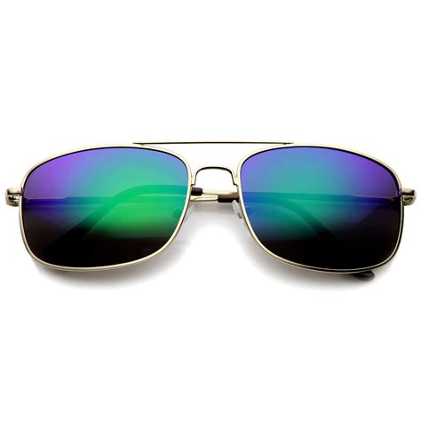 sunglass.la - sunglassLA - Classic Metal Crossbar Colored Mirror Square ...