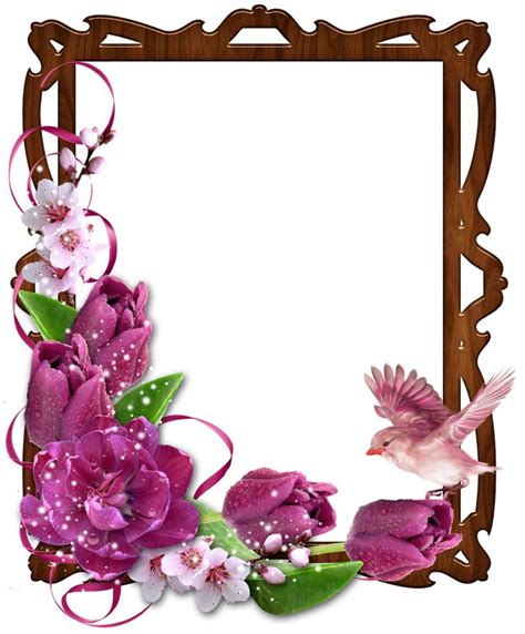 Floral-Border-Wooden-Photo-Frame-with-Bird-and-Flowers | FRAMES and ...