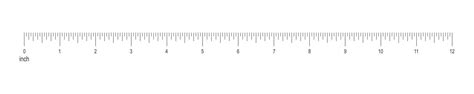 12 inch or 1 foot ruler scale. Unit of length in imperial system of ...