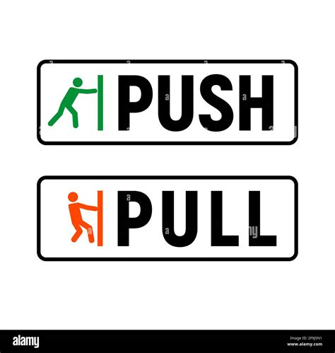 Push pull door sign. Vector push and pull icon sticker design concept Stock Vector Image & Art ...