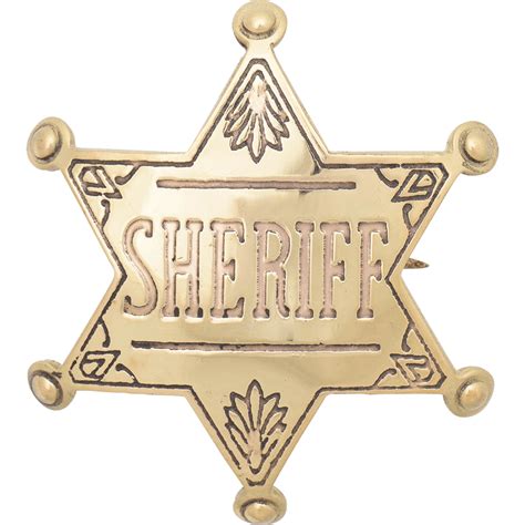 Brass Western Sheriff Badge - HW-701572BS - LARP Distribution