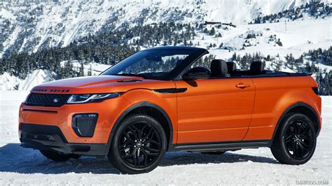 Range Rover Evoque Convertible | 2017MY HSE (Color: Phoenix Orange) in Snow | Side