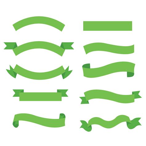 Green banner ribbon vector set on isolated background. EPS 10. 8886203 ...