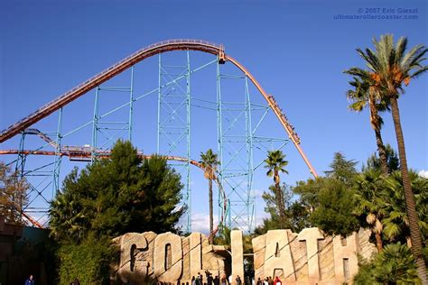 Six Flags Magic Mountain's Goliath megacoaster has the 8th largest drop in the world– 255 feet ...