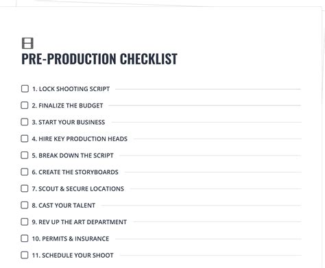 The Ultimate Pre Production Checklist for Film & Video [FREE Checklist]