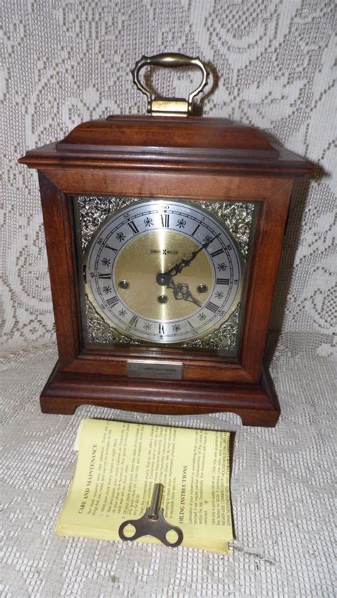 VINTAGE HOWARD MILLER W. GERMANY WIND UP MANTEL CLOCK 340-020A 2 JEWEL MERMLE #HowardMiller ...