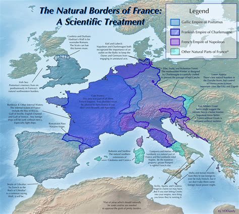 Natural borders France map – Never Was